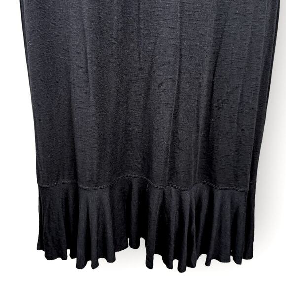 Venezia Milano Vintage Ruffled High Low Hem Stretchy Midi Skirt  Size XL Black - Picture 8 of 11
